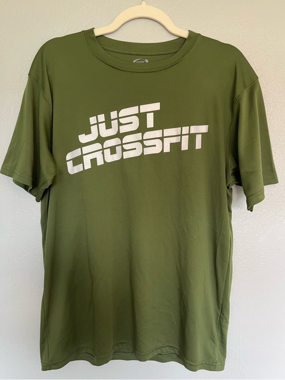 Vapor Apparel Olive Just CrossFit USA Flag Performance Tee Size Medium